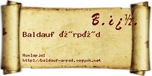 Baldauf Árpád névjegykártya