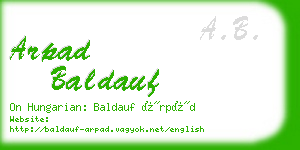 arpad baldauf business card